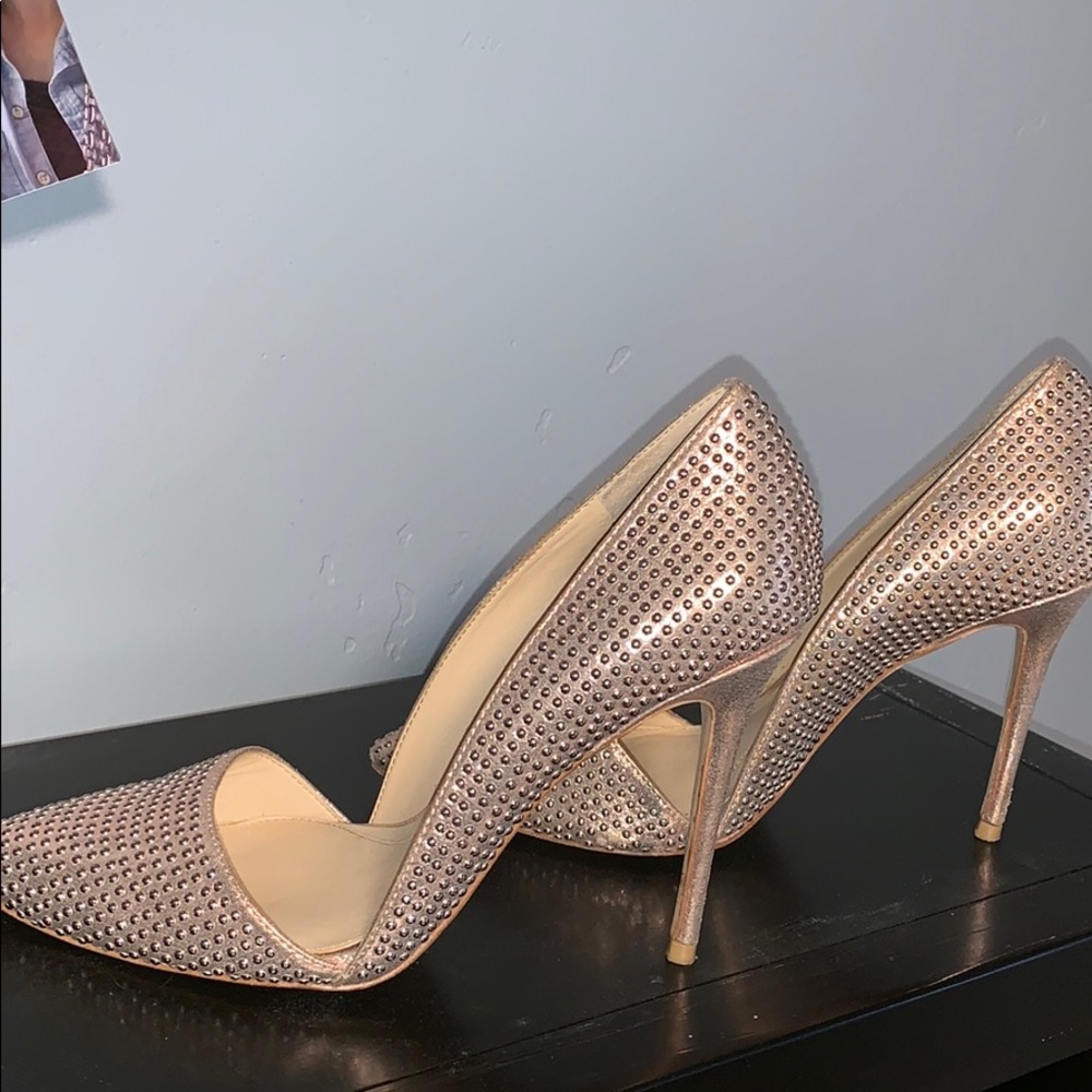 Rose gold high heels